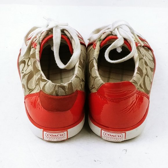Coach Women's Low Rise Red Sneakers Size 8B - Picture 3 of 6